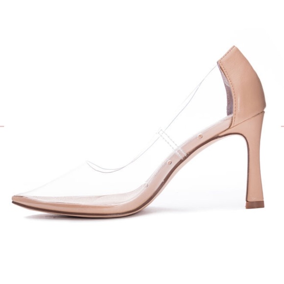 Chinese Laundry vinyl/smooth nude heels size 8.5 - Picture 6 of 8